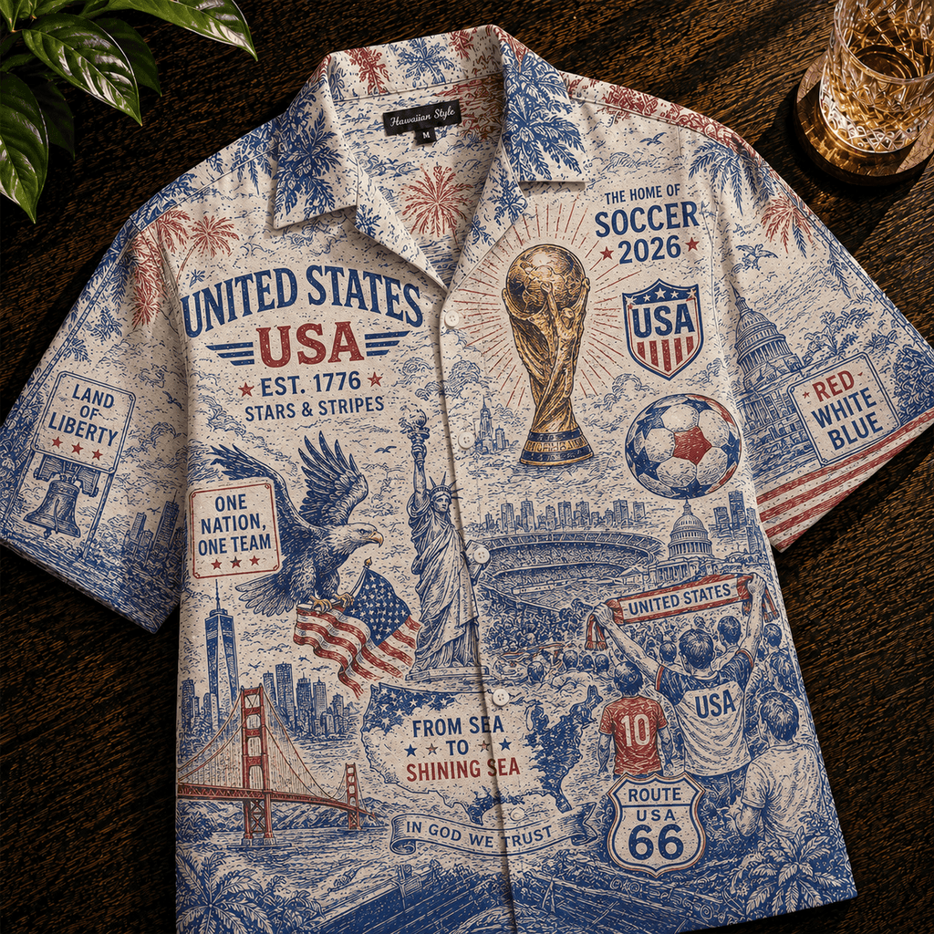 PREMIUM USMNT HAWAIIAN SHIRT HQH