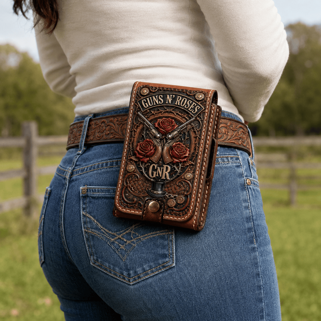 GNR Western Leather Belt Phone Holster HTTT