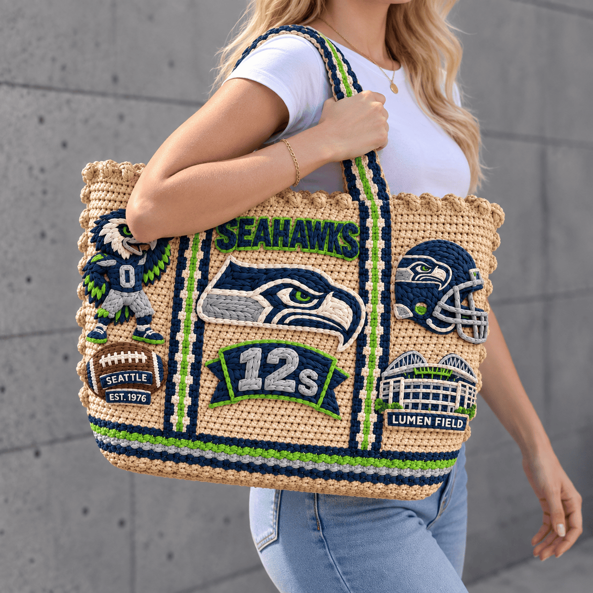STSH Straw-Style Embellished Tote Bag NTKO
