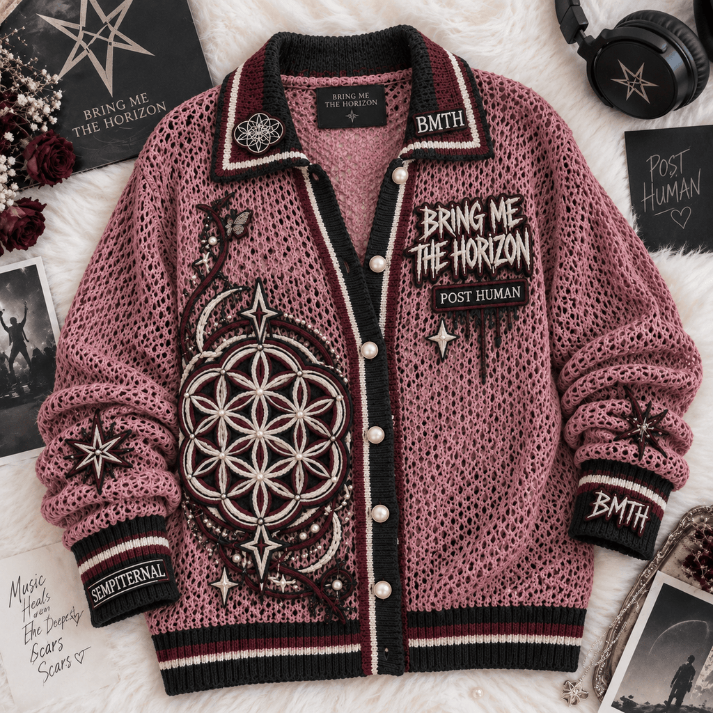 BMTH Women’s Open-Knit Cardigan DNBN
