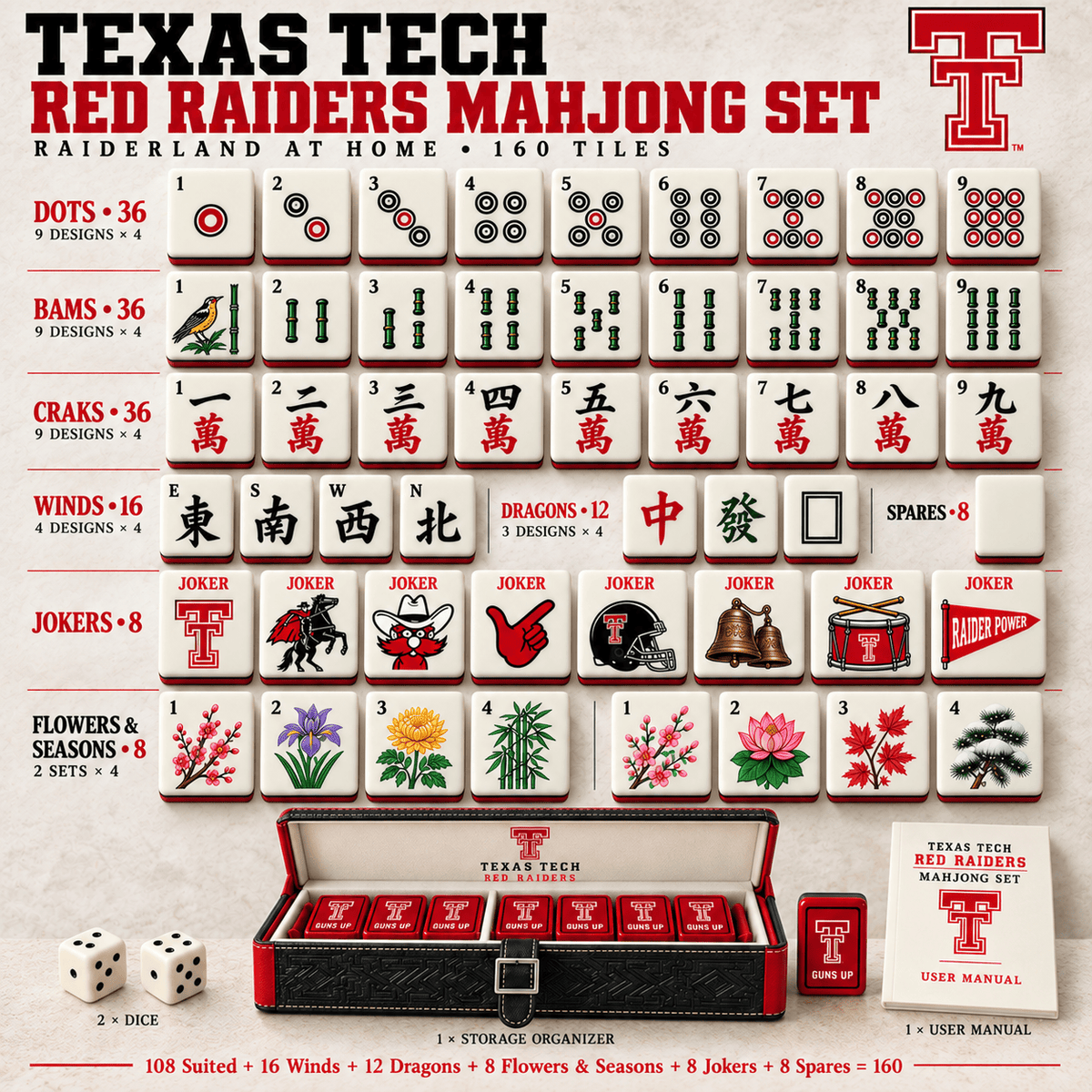 Premium TTRR Mahjong Tiles Set TNSM