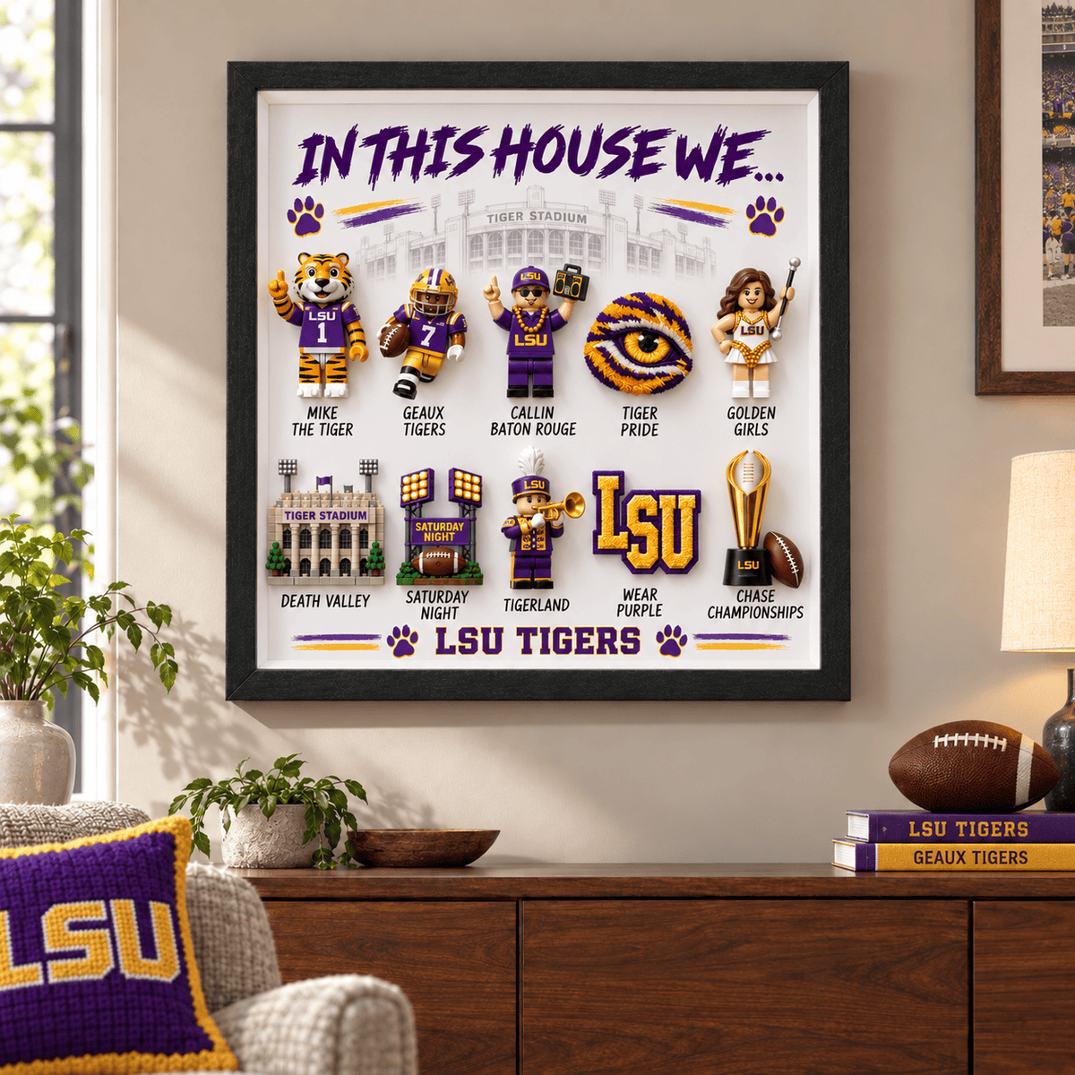 LSU "In This House We…" 3D Fan Display Frame TMH
