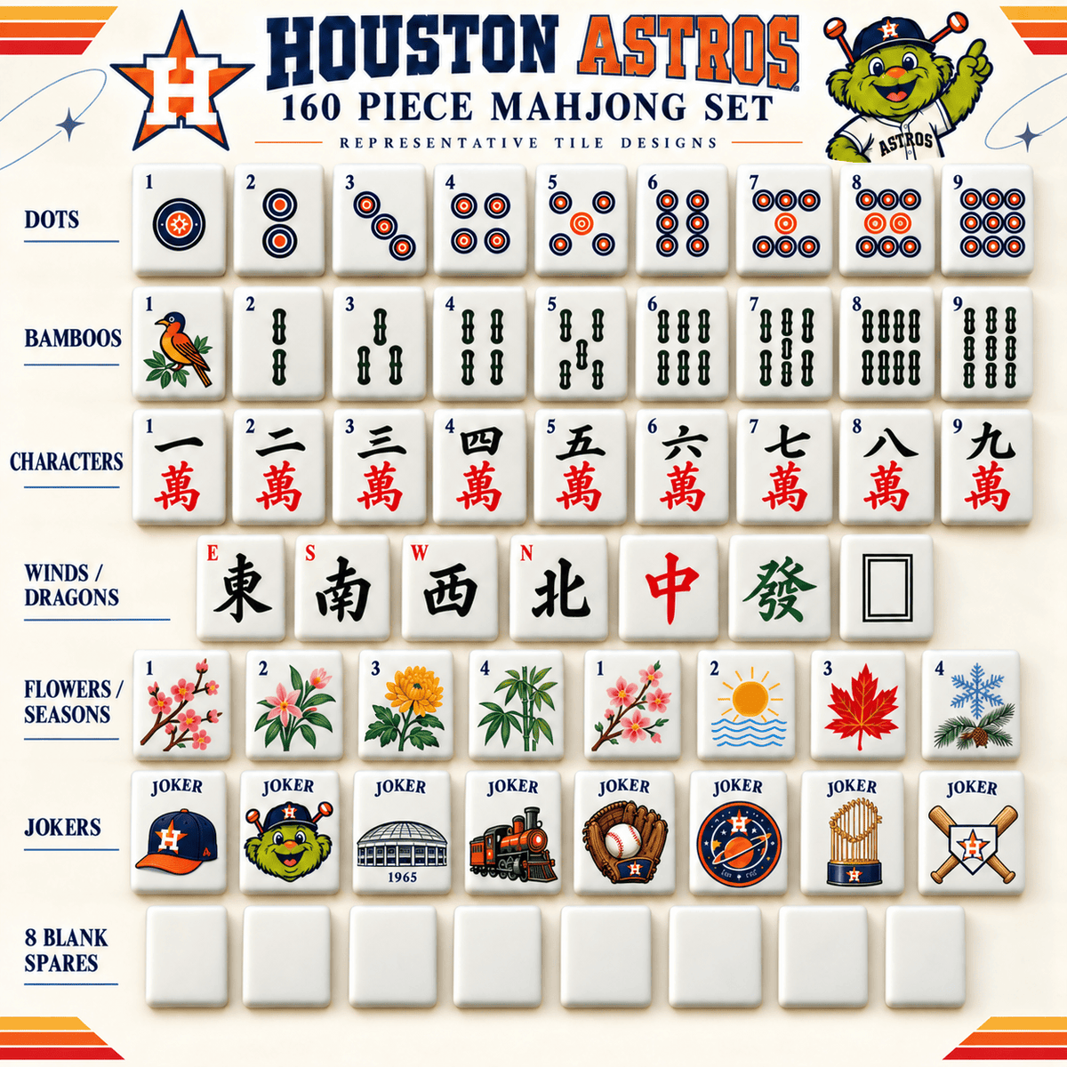 Premium HTA Mahjong Tiles Set TTMH